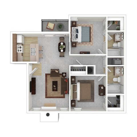 a typical floor plan of a 1 bedroom apartment